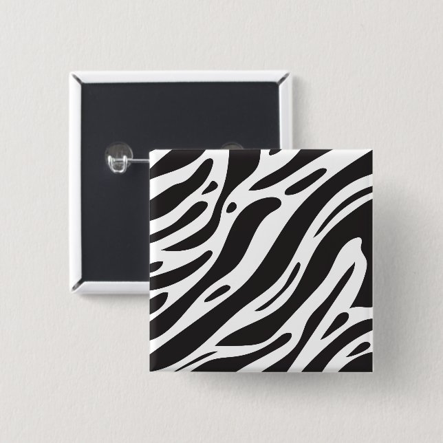 Zebra print 15 cm square badge (Front & Back)