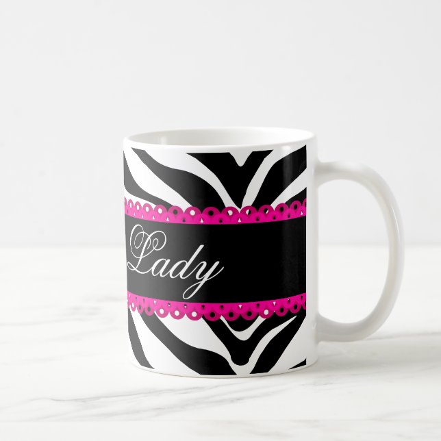 Zebra Print and Lace Coffee Mug (Right)