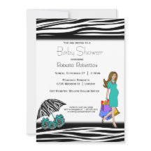 Zebra Print And Teal Shopping Mummy