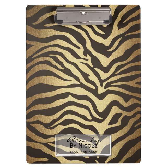 Zebra Print Animal Skins Skin Modern Glam Clipboard (Front)