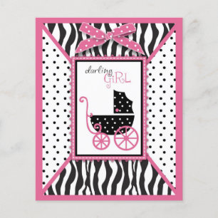 Zebra Print & Baby Carriage Advice Card