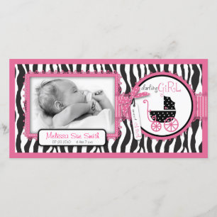 Zebra Print & Baby Carriage Announcement