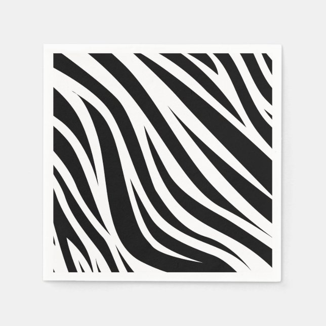 Zebra Print Birthday Party Kids Napkin (Front)