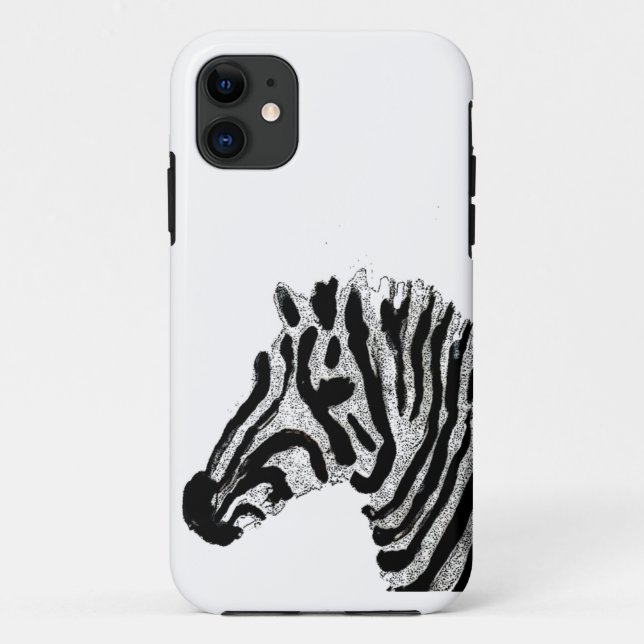 Zebra Print Black and White Stripes Case-Mate iPhone Case (Back)