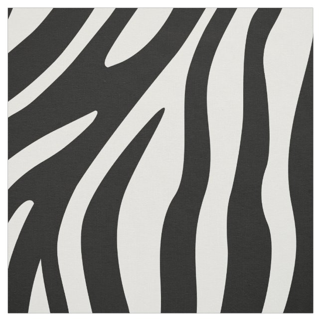 Zebra Print Black And White Stripes Pattern Fabric (Swatch)