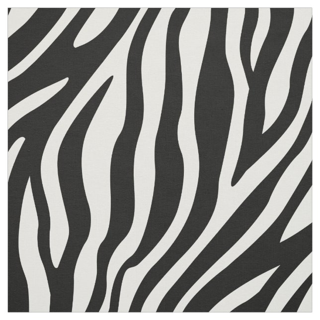 Zebra Print Black And White Stripes Pattern Fabric (Swatch)