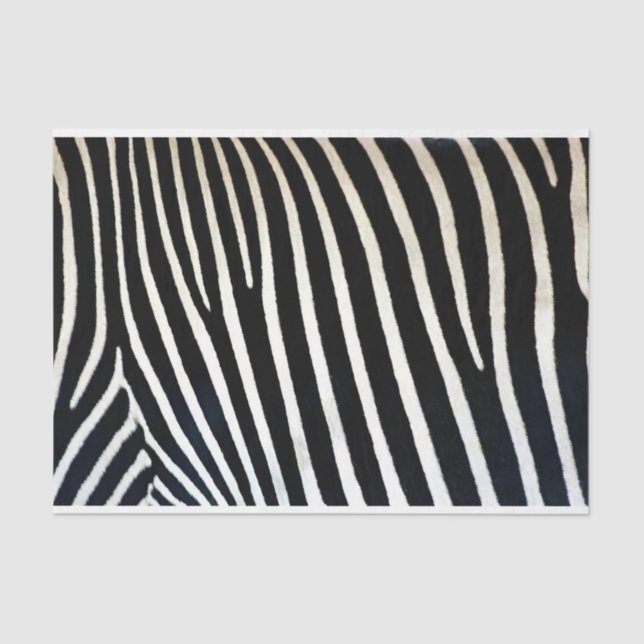 Zebra Print Black Fur Tissue Paper (Front)
