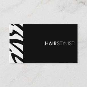 Zebra Print Black Modern Stylist Business Card