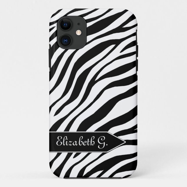 Zebra Print Black & White iPhone 5 Case (Back)
