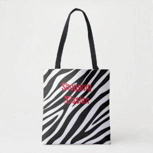 Zebra Print Black & White Tote Bag