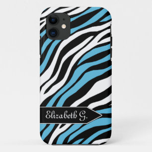 Zebra Print Blue Mix iPhone 5 Case
