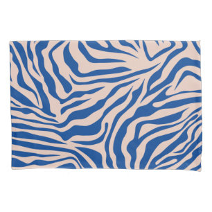 Zebra Print Blue Zebra Stripes Animal Print Pillowcase