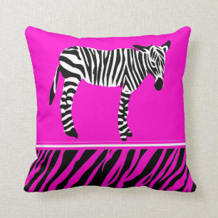 zebra print bright pink cushion pillows