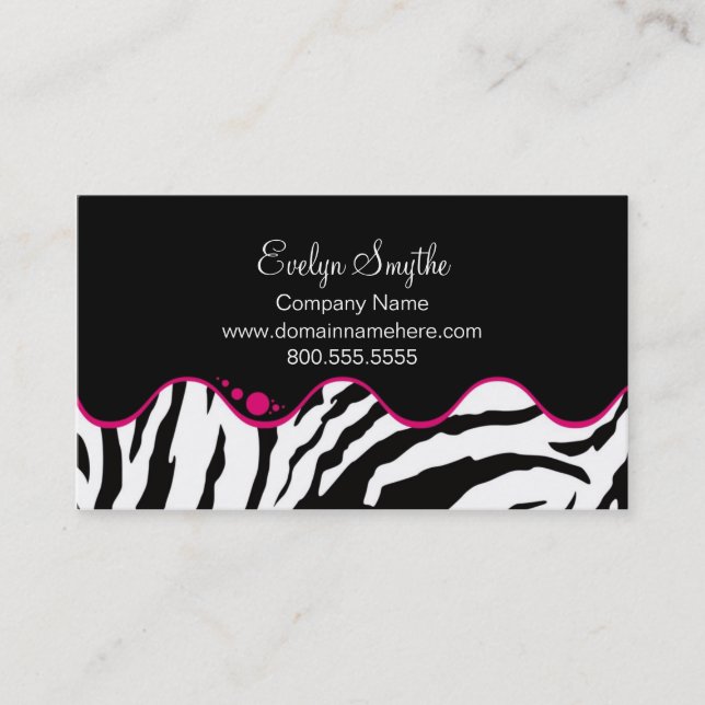 Zebra Print Business Card (Front)