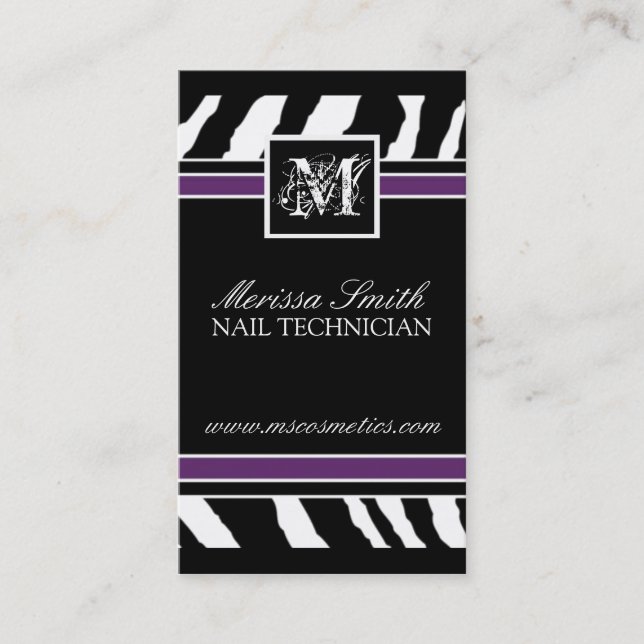 Zebra Print  Business Card (Front)