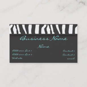 Zebra Print Business Card