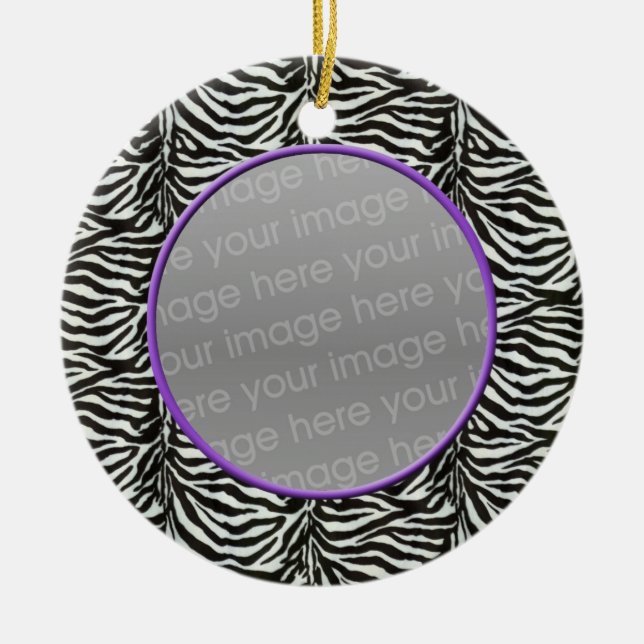 zebra print chic photo Ornaments (Front)