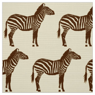Zebra Print - Chocolate Brown and Beige Fabric