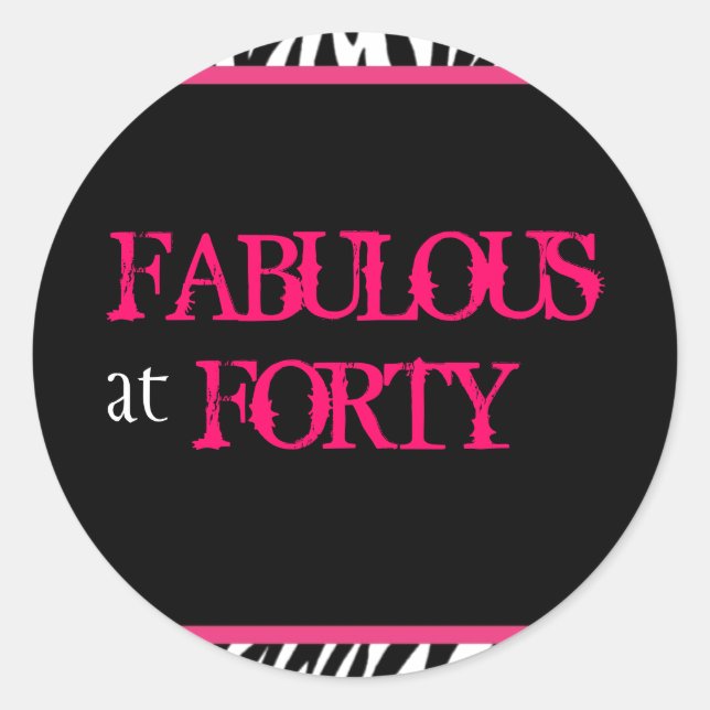 zebra print classic round sticker (Front)