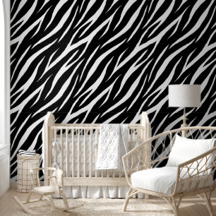    Zebra Print Cool Modern Stylish Black and White Wallpaper