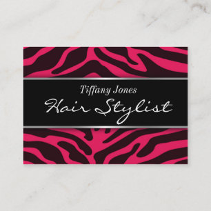 Zebra Print Cosmetology Appointment Card (Pink)