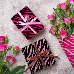 Zebra Print Cute Modern & Elegant Girly Pink White Wrapping Paper Sheet