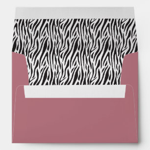 Zebra Print Dark Mauve Sender and Return Address Envelope