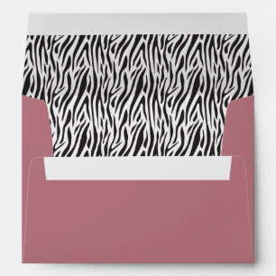 Zebra Print Dark Mauve Sender and Return Address Envelope