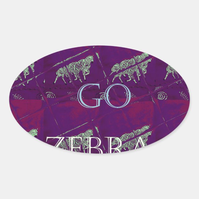 Zebra Print Décor: A Fun Design Oval Sticker (Front)