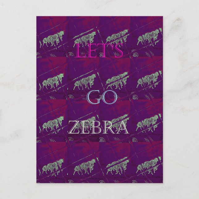 Zebra Print Décor: A Fun Design Postcard (Front)