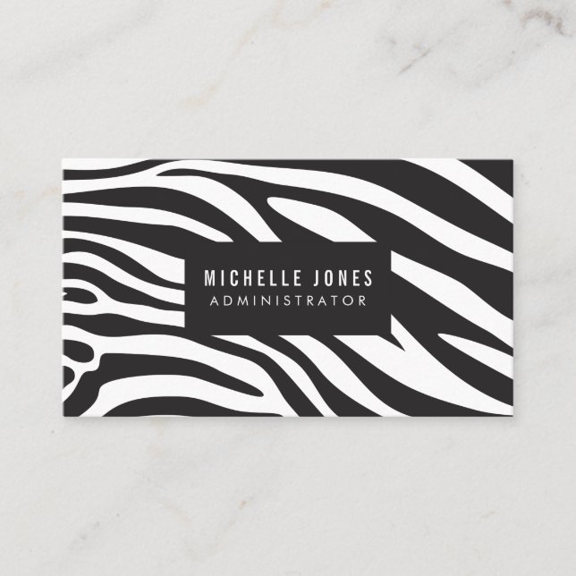 Zebra Print Designer Stylist Business Cards (Front)