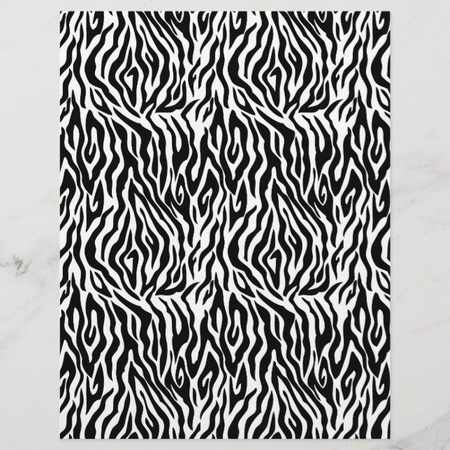 Zebra Print Dual-Sided Scrapbook Paper (Front)