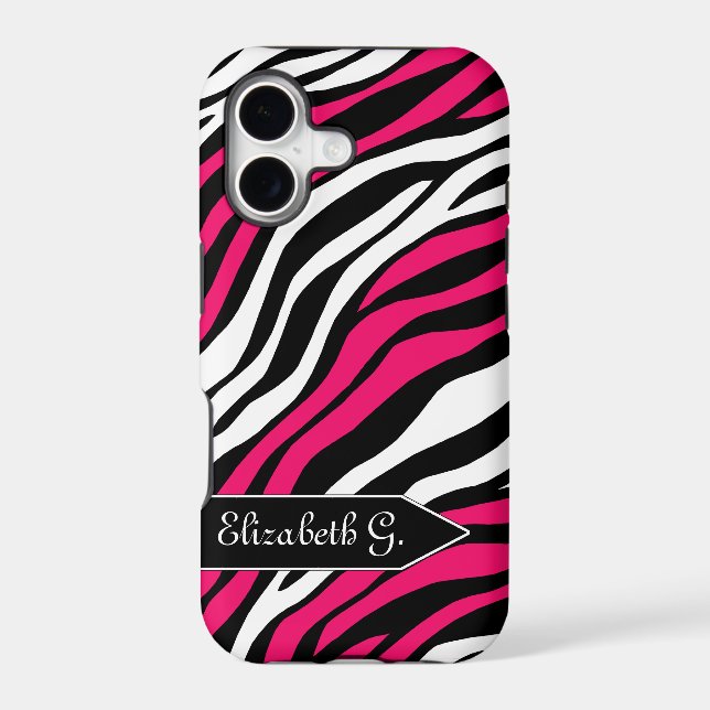 Zebra Print Fuchsia Mix iPhone 5 Case (Back)