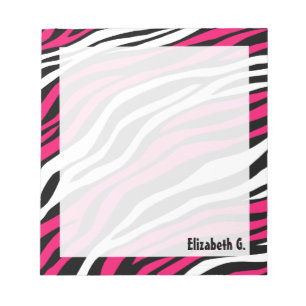 Zebra Print Fuchsia Mix Personalised Notepad
