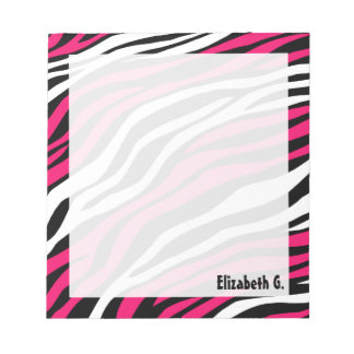 Zebra Print Fuchsia Mix Personalised Notepad