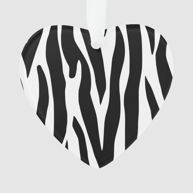Zebra Print Heart Ornament (Front)