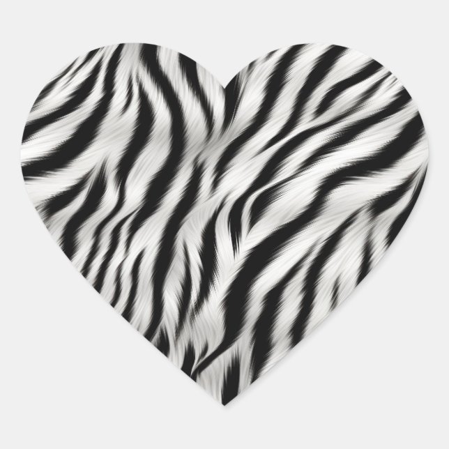 Zebra Print Heart Sticker (Front)
