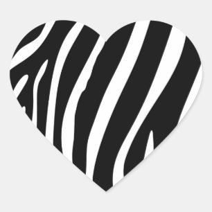 Zebra Print Heart Sticker