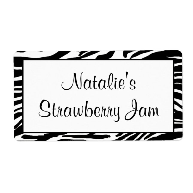Zebra Print Jar Labels (Front)