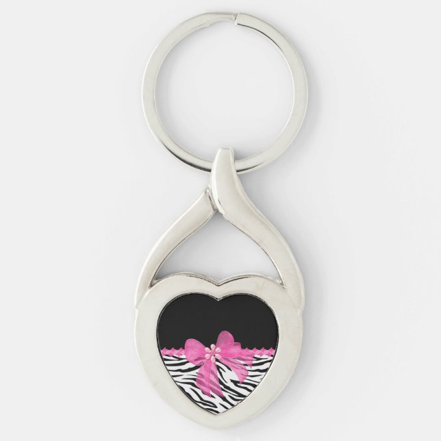 Zebra Print Key Ring (Front)