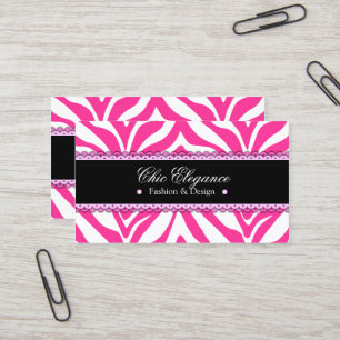 Zebra Print & Lace Elegant Business Card