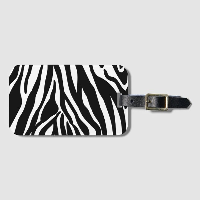 Zebra Print Luggage Tag (Front Horizontal)