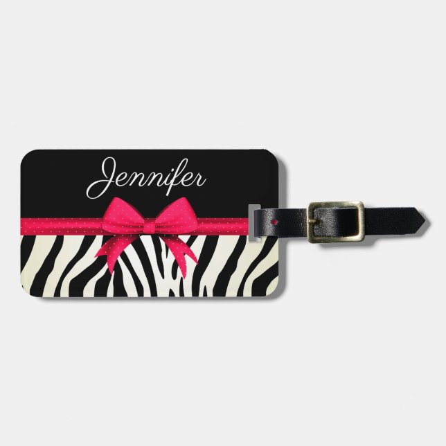 Zebra Print Luggage Tag (Front Horizontal)