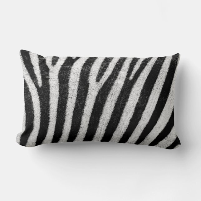 Zebra Print Lumbar Pillow 13" x 21" (Front)