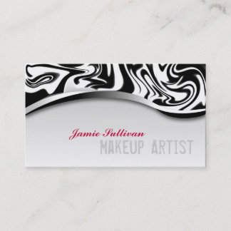 Zebra Print Makeup Artist Business Card Black