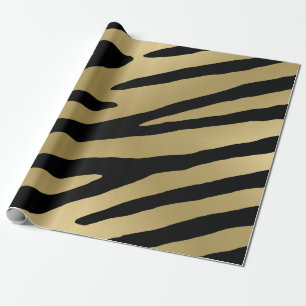 Zebra Print Metallic Gold Pattern  Wrapping Paper