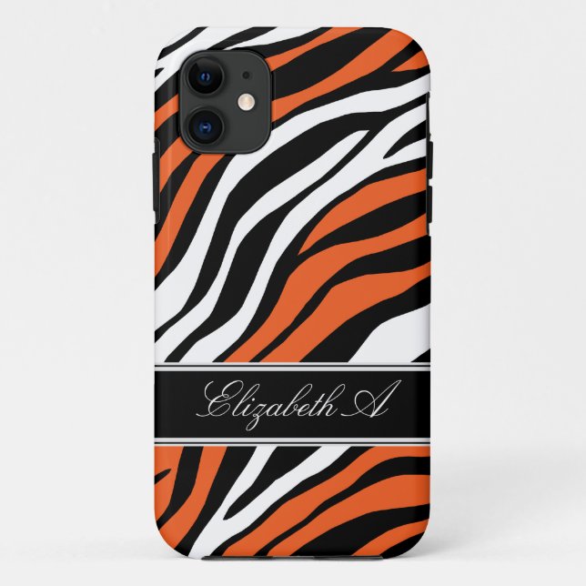 Zebra Print Mix Orange iPhone 5 Case (Back)