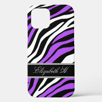 Zebra Print Mix Purple iPhone 12 Case