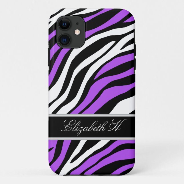 Zebra Print Mix Purple iPhone 5 Case (Back)
