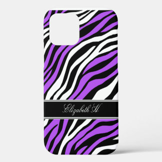 Zebra Print Mix Purple iPhone 12 Case